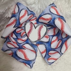 Baseball jumbo hair bow